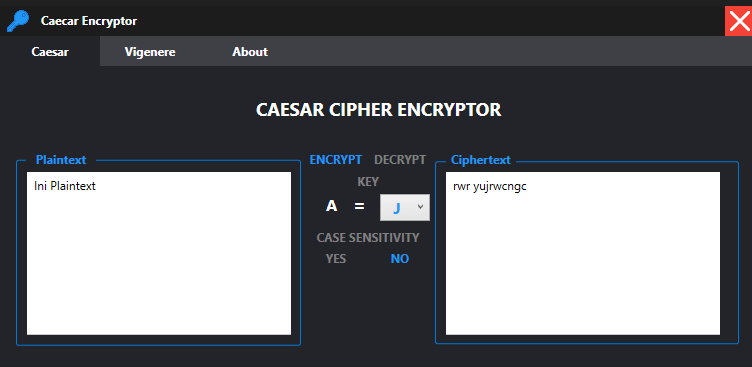 Project Simple Cryptography Application for Desktop